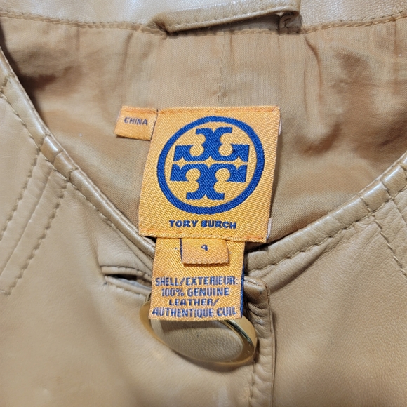 Tory Burch Limited Edition Light Brown Soft Leather Jacket Size 4 - Picture 2 of 12